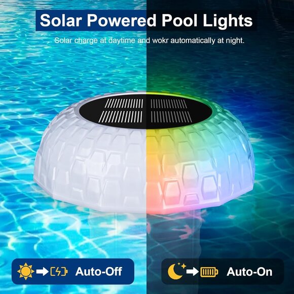 Solar Pool Chlorine Floater, Chlorine Tablet Floater with Colorful Lights 3โ Tab - Picture 5 of 7